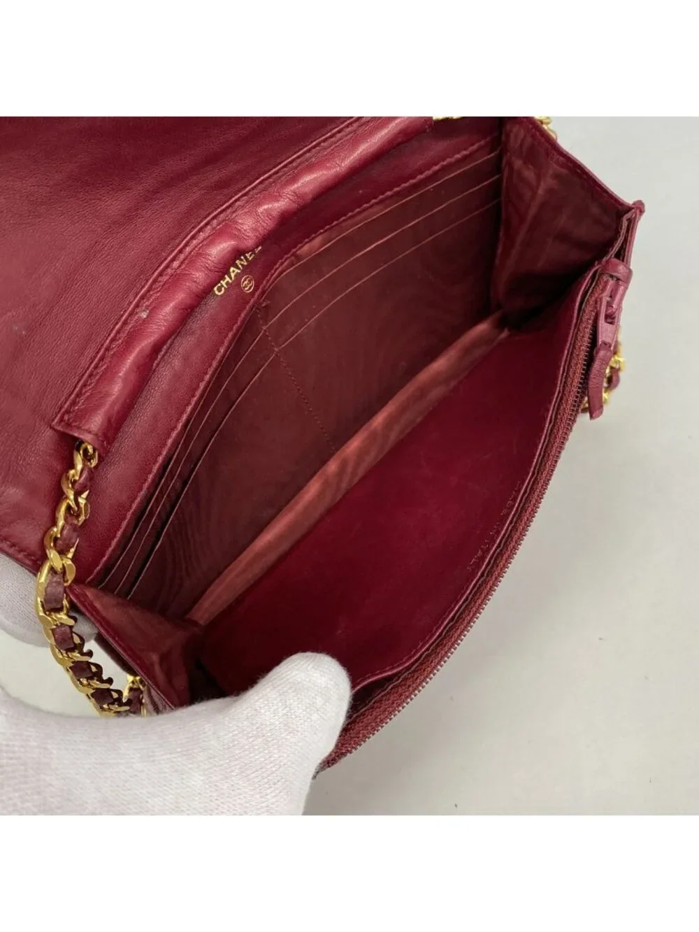 Chanel Wallet on Chain Caviar Leather Bordeaux Gold